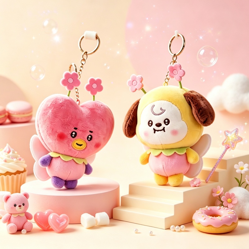 Supply Florist - BT21, серия «Цветущая вишня», мягкая игрушка-брелок,