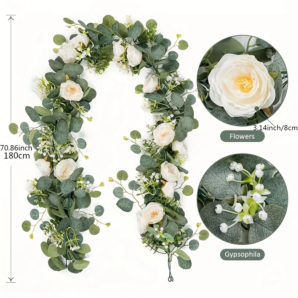 Гирлянда из эвкалипта и роз, 7 – обзор и цена Eucalyptus Preserved